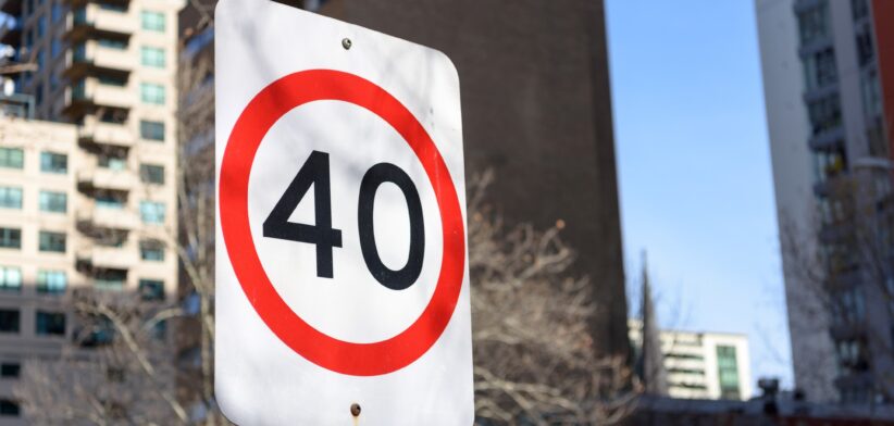 Speed limit sign. | Newsreel