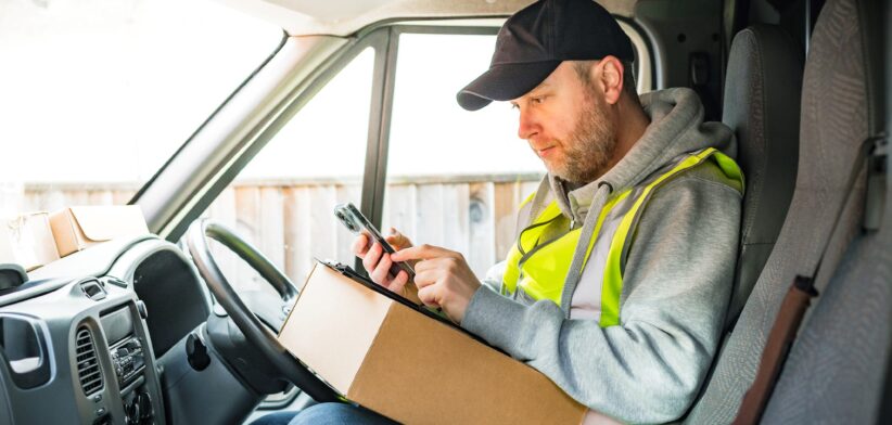 Delivery drover in truck. | Newsreel