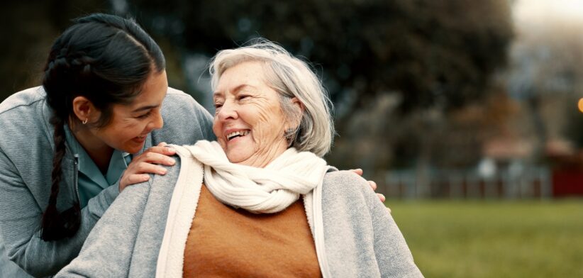 Aged care worker and client. | Newsreel