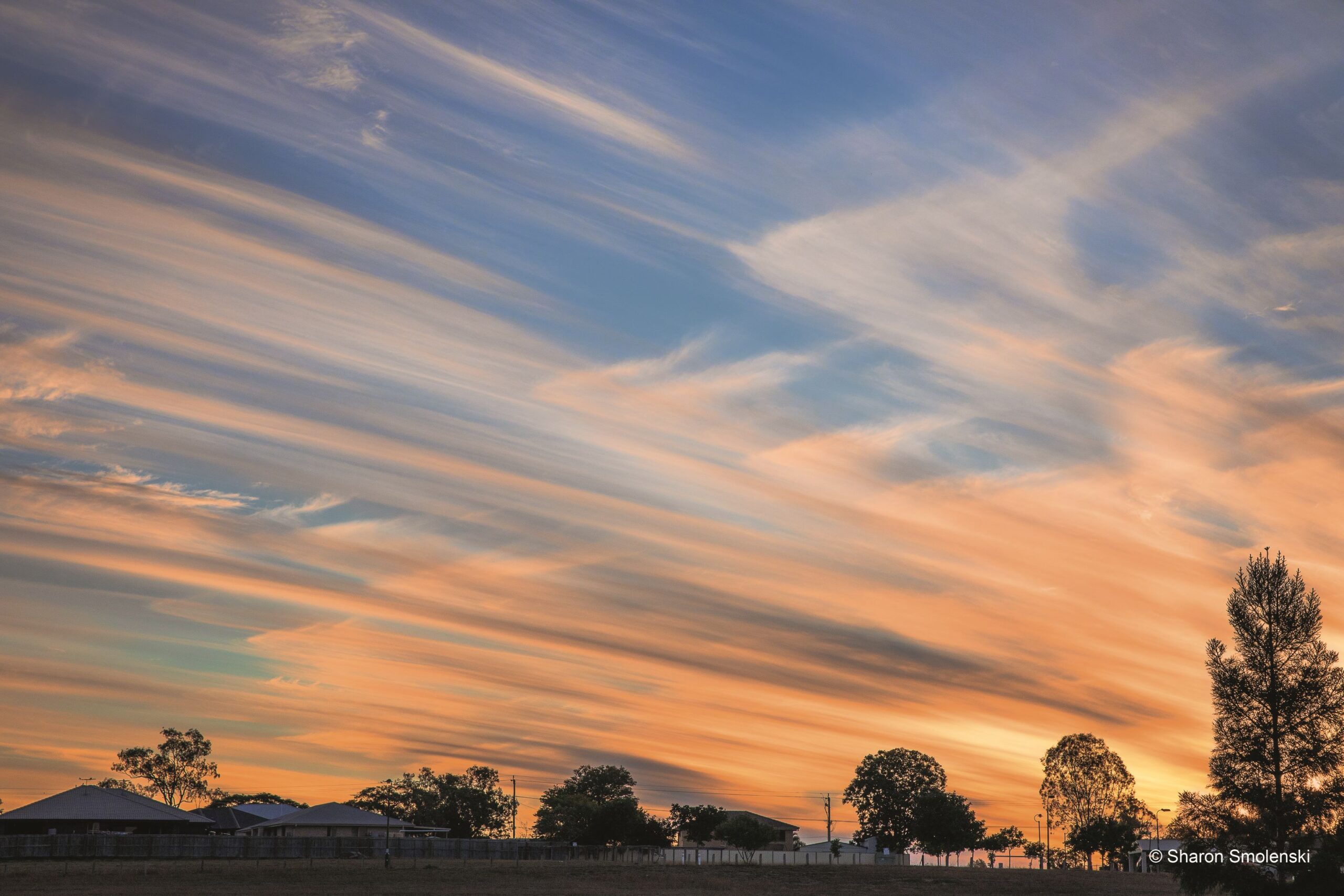 July - Streaky clouds, Yamanto, Qld – Sharon Smolenski 