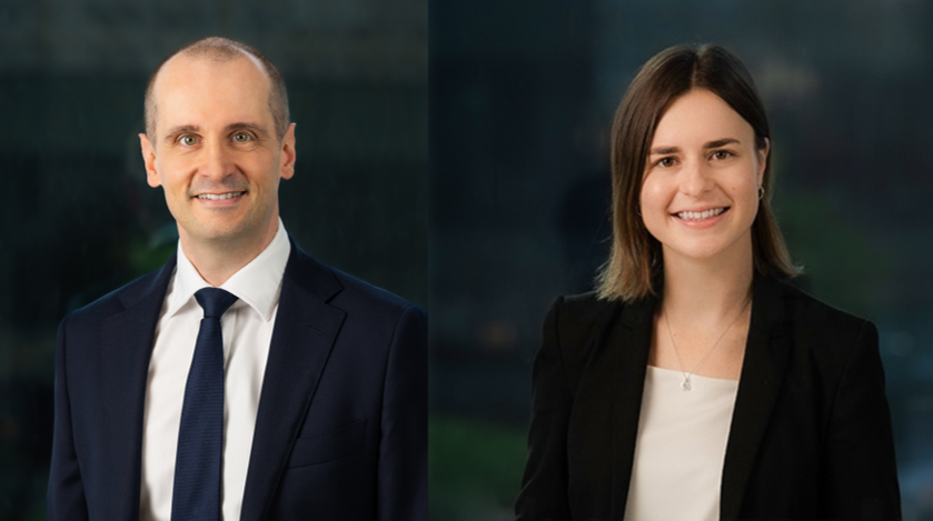 McCullough Roberston Lawyers (McR), Partner Strati Pantges and Senior Associate Charlotte Aumuller.