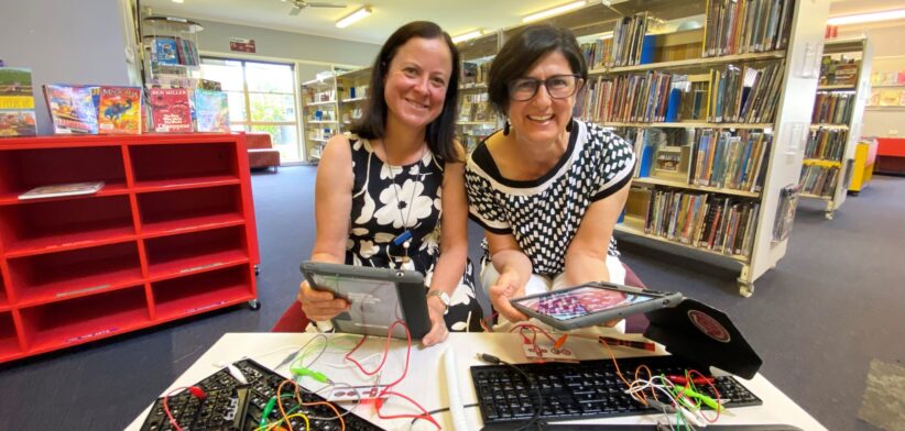 Teacher librarians Nena Morgante, right, and Lisa Irwin.