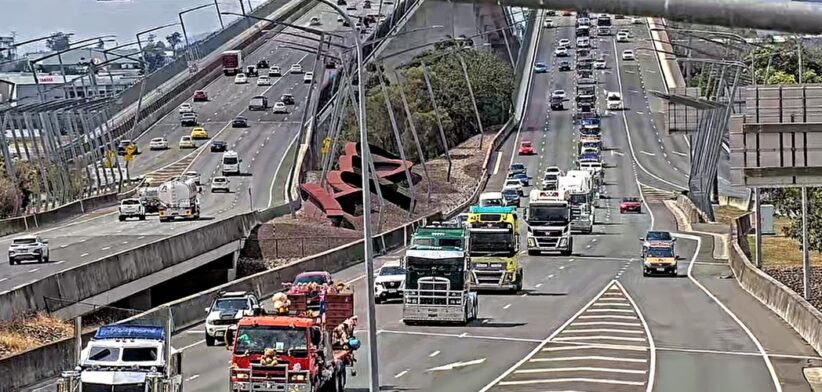 Truck convoy Brisbane. | Newsreel