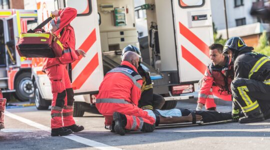 Traffic accident scene. | Newsreel