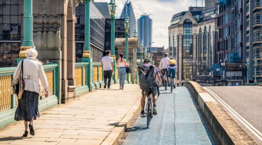 Bike path separated from road. | Newsreel