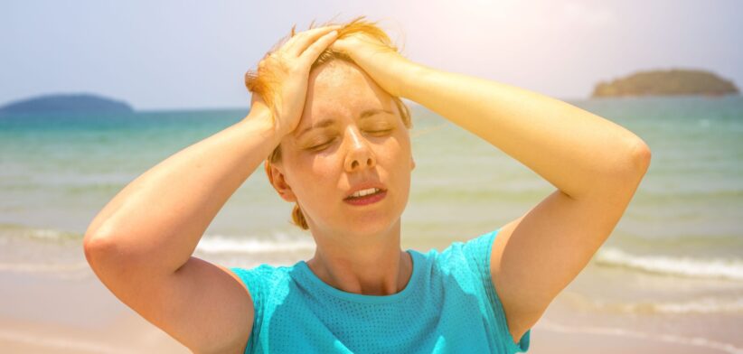 Woman with heat stress. | Newsreel