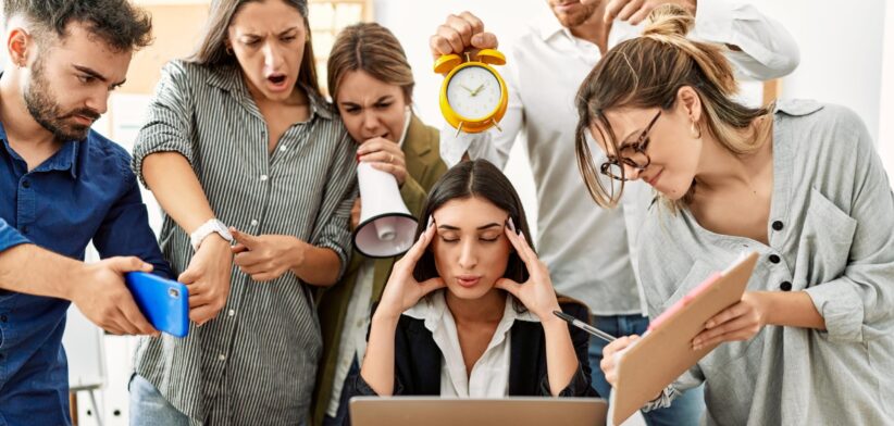 Woman stressed at work. | Newsreel