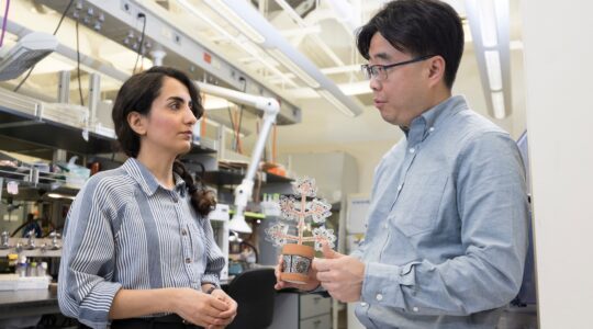 Binghamton University PhD student Maryam Rezaie, left, and Professor Seokheun Choi. | Newsreel