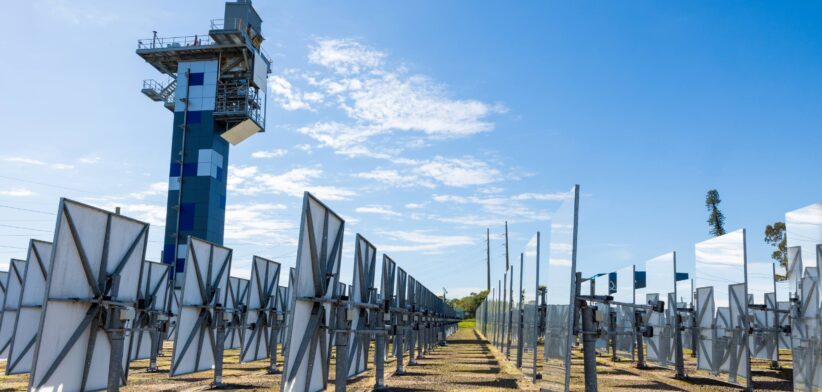 CSIRO heliostat field and tower.