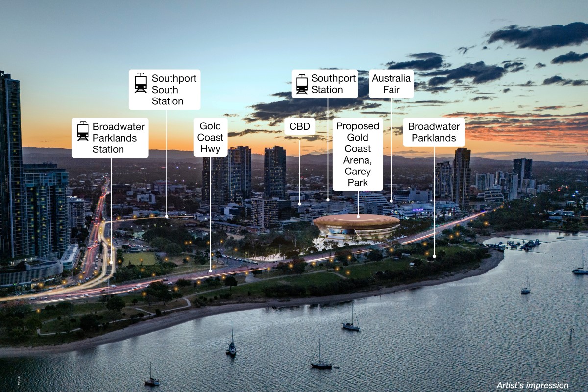 Gold Coast Area artist-impression-gold-coast-arena-night