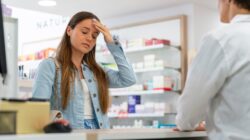 Sad woman at chemist. | Newsreel