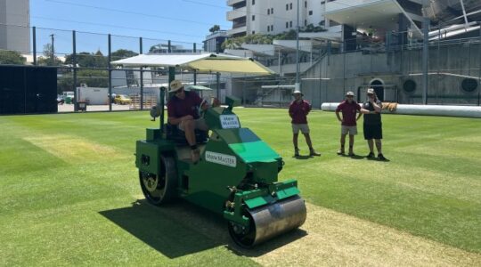 Electric roller at the Gabba, Brisbane, Queensland.