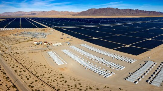 Large scale battery storage at solar farm.