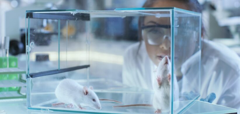 Mice being observed in a lab. | Newsreel