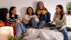 Group of young women in a bedroom. | Newsreel