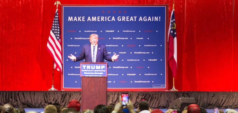 Donald Trump speaking at a rally. | Newsreel