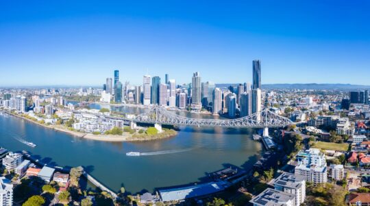 Brisbane skyline and Story Bridge , Queensland, Australia