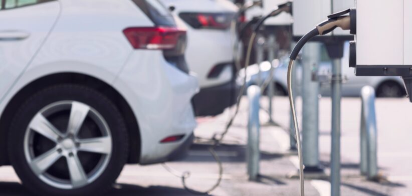 Public electric vehicle charging.