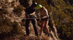 People preparing to abseil. | Newsreel