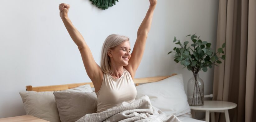 Woman waking from good sleep. | Newsreel