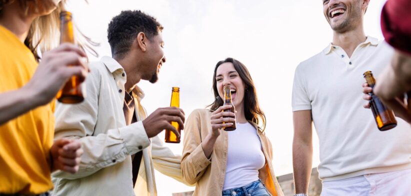 Young people drinking. | Newsreel