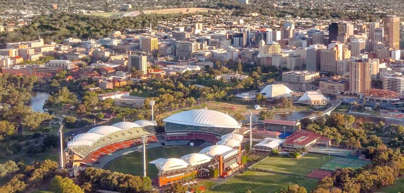 Adelaide Oval and city centre. | Newsreel