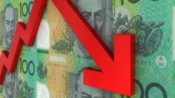 Falling Australian dollar graphic. | Newsreel