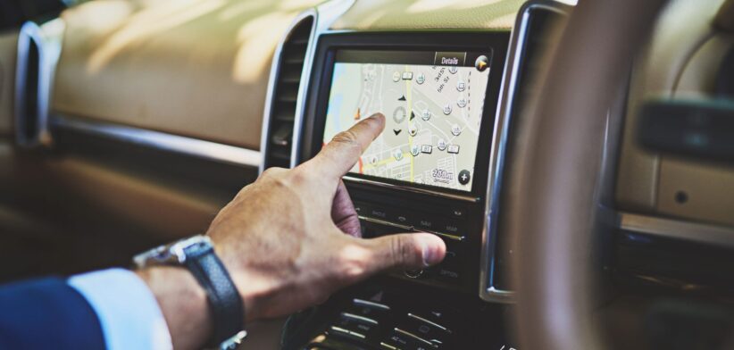 Driver with GPS map. | Newsreel