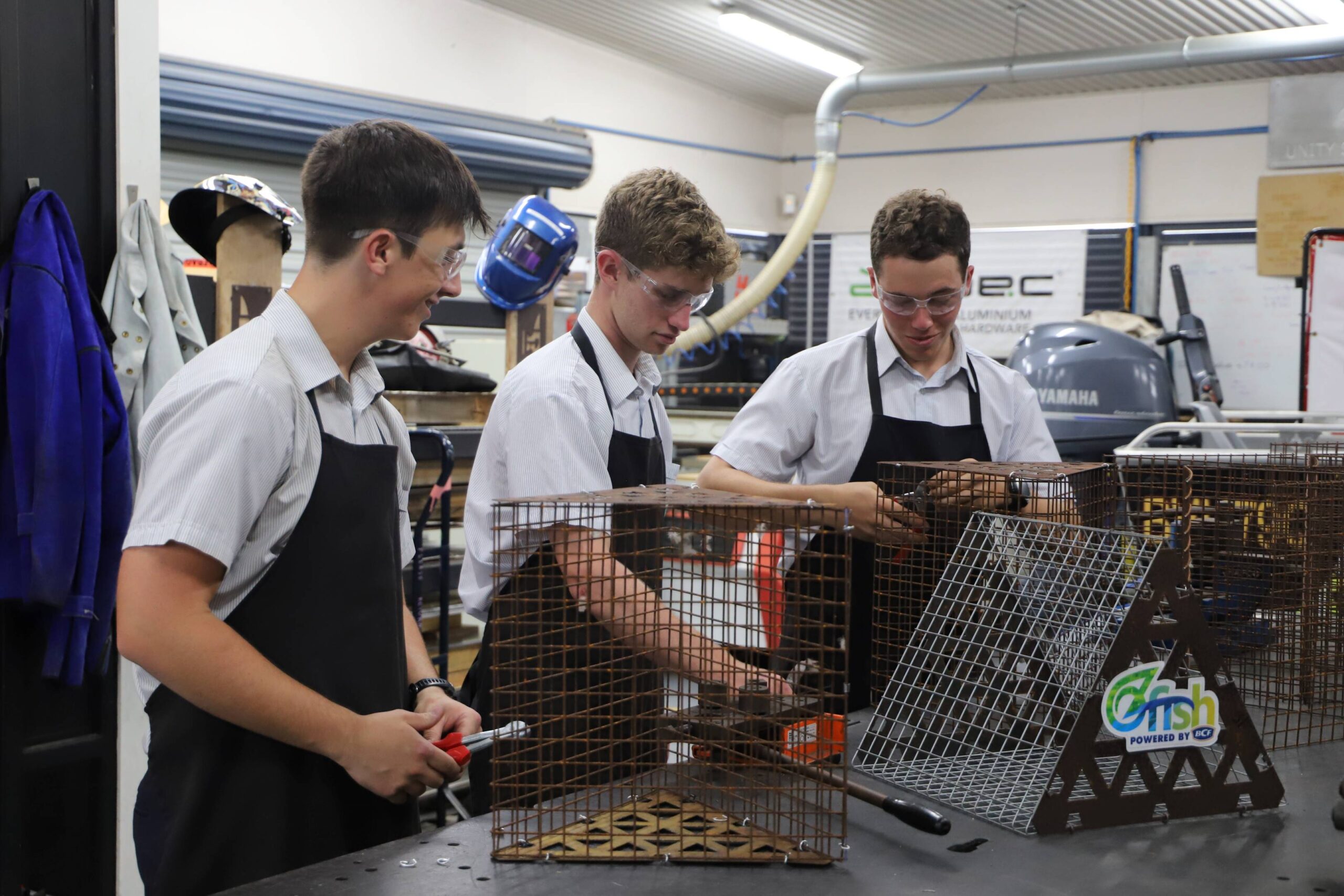 Unity-College-Caloundra-students-craft-oyster-baskets. \ Newsreel