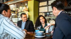 People meeting in a cafe