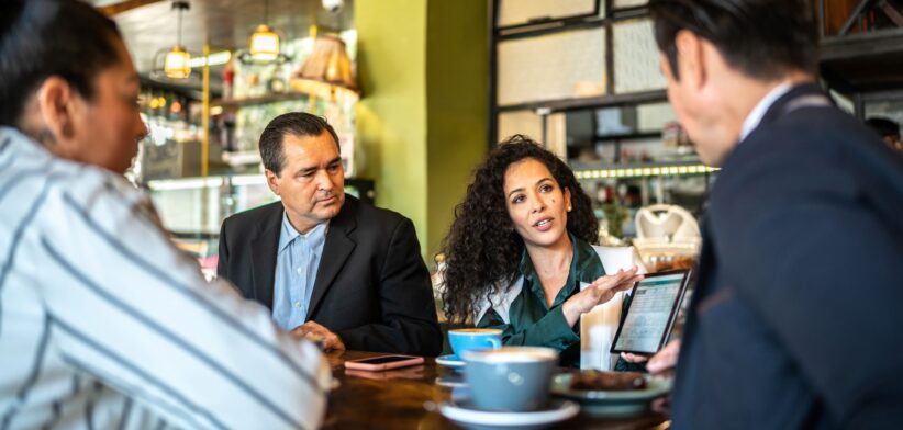 People meeting in a cafe