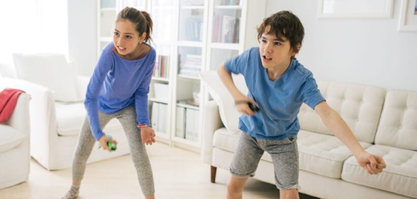 Children using dance video game. | Newsreel