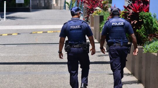 Queensland Police officers on foot patrol. | Newsreel