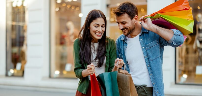 Couple shopping. | Newsreel