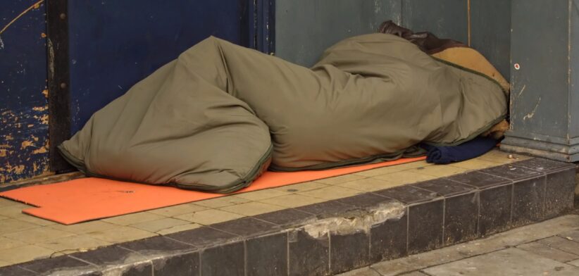 Person sleeping rough. | Newsreel