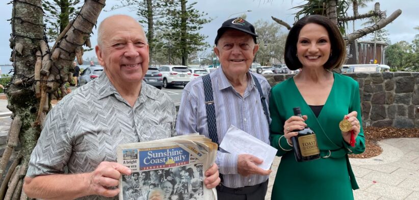 Developer Graeme Juniper, former Maroochy Shire Mayor Don Culley with Sunshine Coast Mayor Rosanna Natoli . | Newsreel