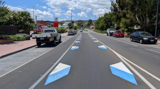 3D road markings, Adelaide, Australia.