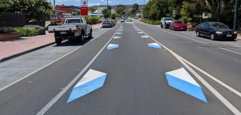 3D road markings, Adelaide, Australia.