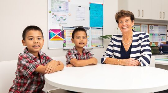 St Flannan’s School Zillmere Principal Cheryl Bell and students. | Newsreel