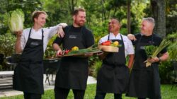 The Curated Plate chefs Tom Hitchcock (Spirit House), James Fraser (Rice Boi), Peter Kuruvita (TCP Culinary Director) and Danial Jarrett (The Tamarind)