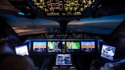 Airplane cockpit. | Newsreel