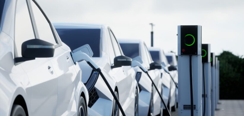 Electric vehicles charging. | Newsreel