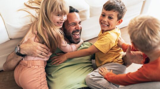 Father with children. | Newsreel