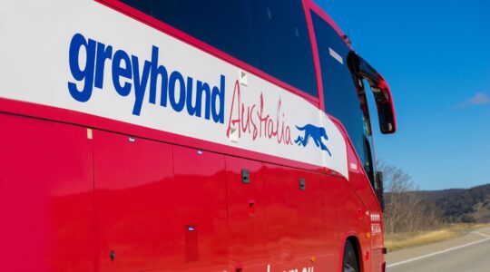 Greyhound bus Australia. | Newsreel