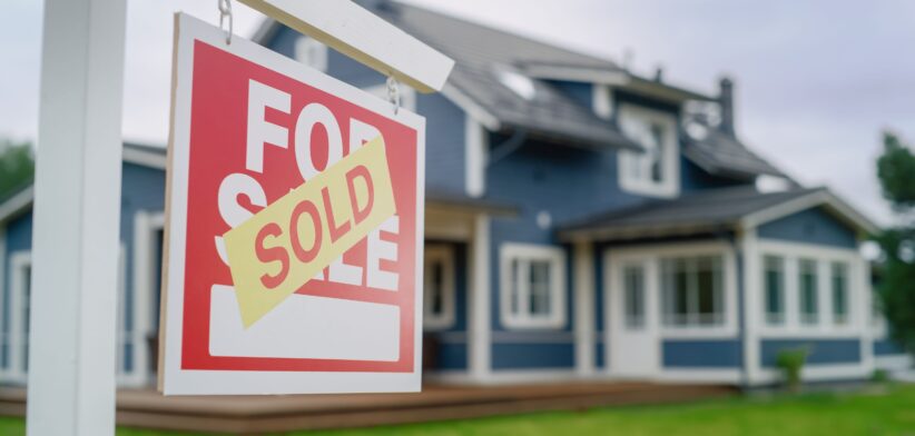 House sold sign. | Newsreel