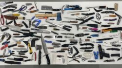 Knives confiscated by the Queensland Police Force. | Newsreel