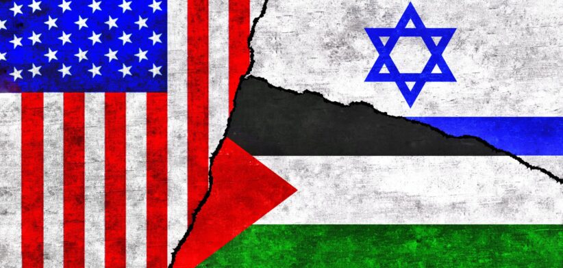 Us Israel Palestine flag