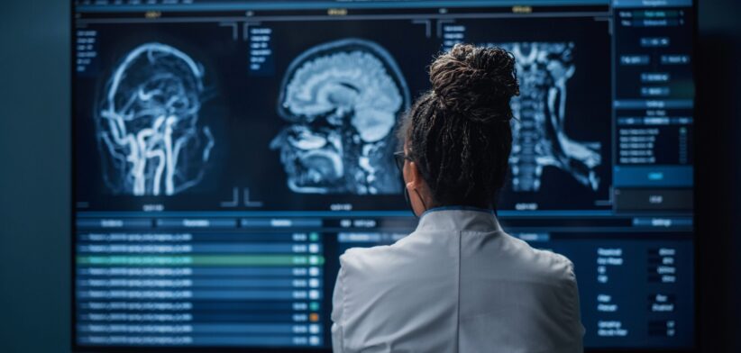 Doctor looking at brain scan. | Newsreel