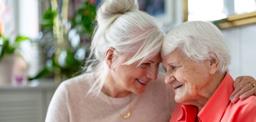 Elderly mother and daughter. | Newsreel