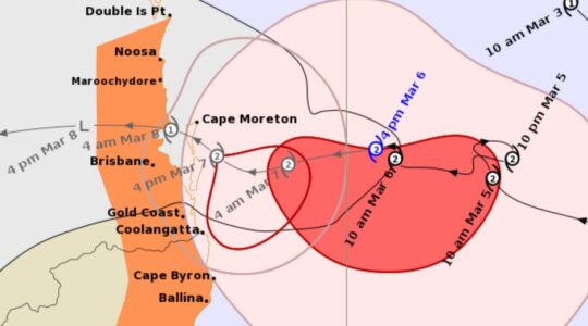 Cyclone track map